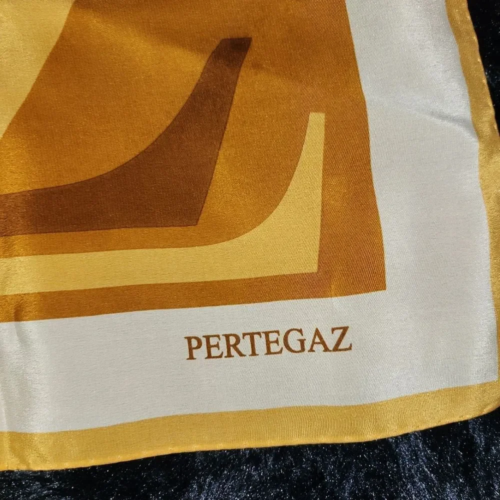 Pertegaz Silk Gold and White Scarf